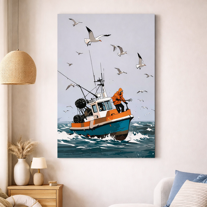 Fishing Boat Canvas Wall Art