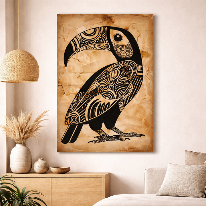 Tribal Toucan Canvas Wall Art
