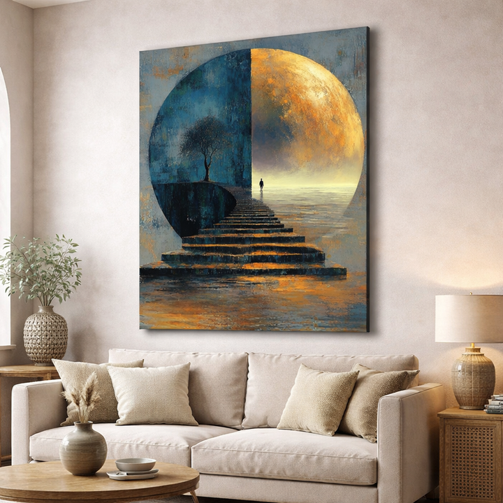Surreal Moon Path Canvas