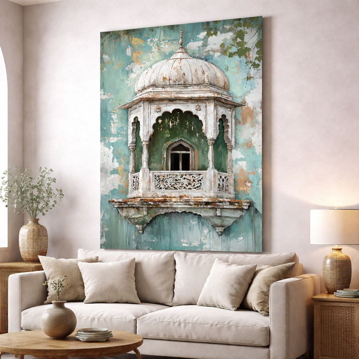 Vintage Balcony Architecture Canvas