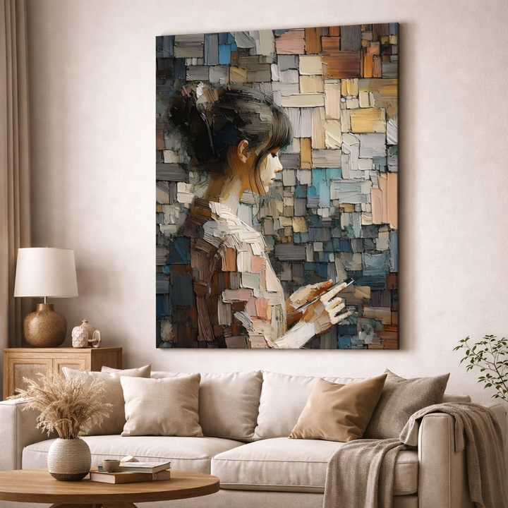 Mosaic Portrait Canvas Art