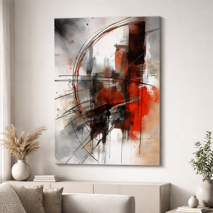 Abstract Red Motion Canvas Art