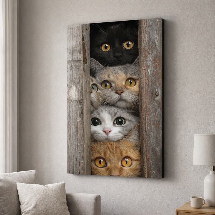 Curious Cats Portrait Canvas