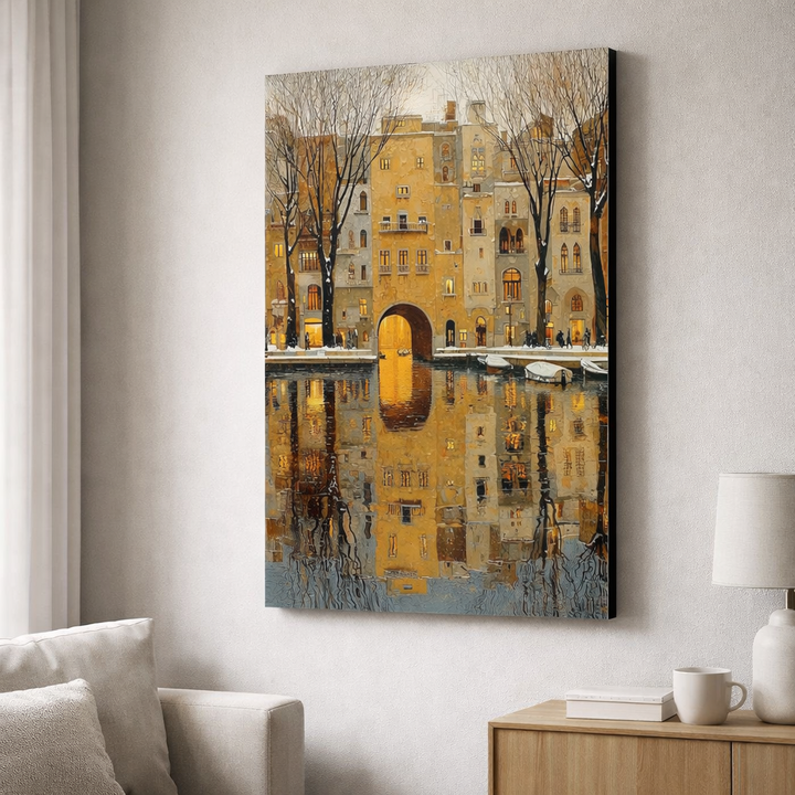 Golden Archway Reflection Canvas
