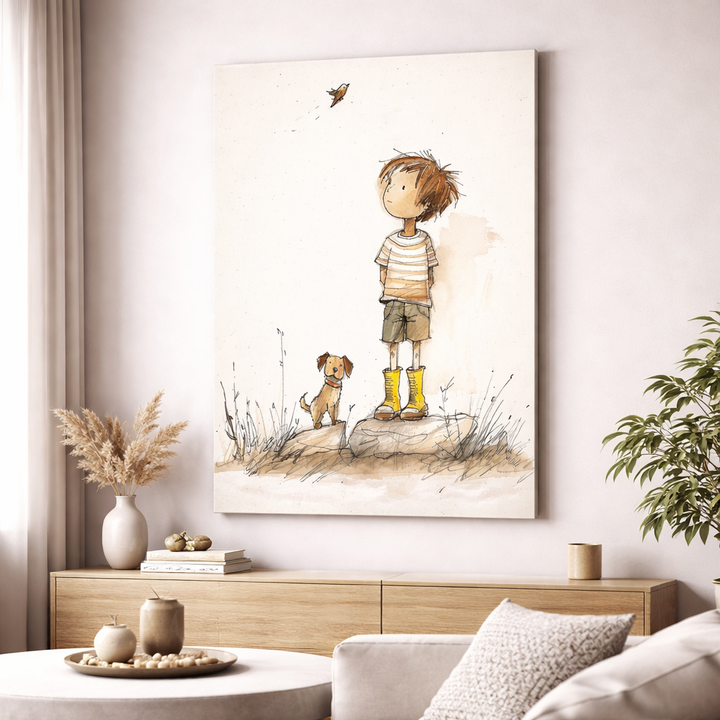 Child & Puppy Adventure Canvas