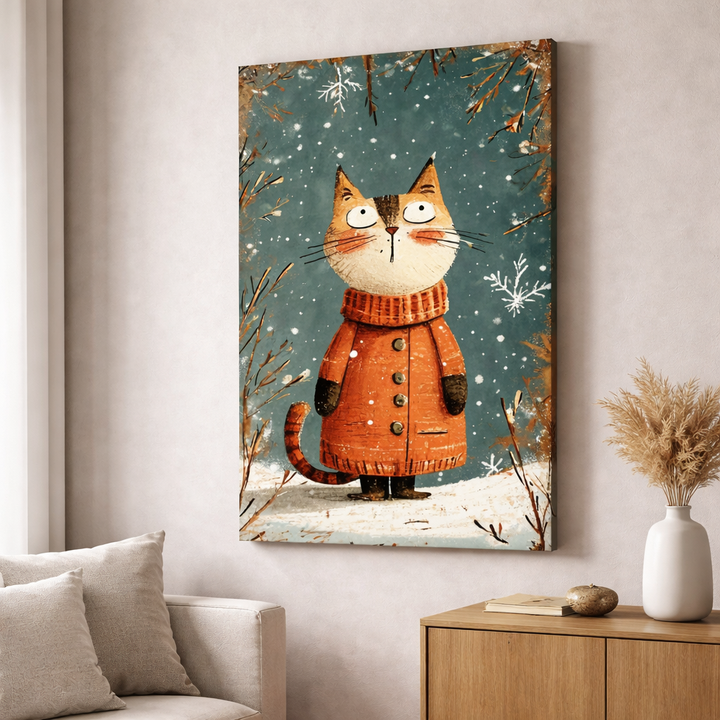 Winter Cat Canvas Art