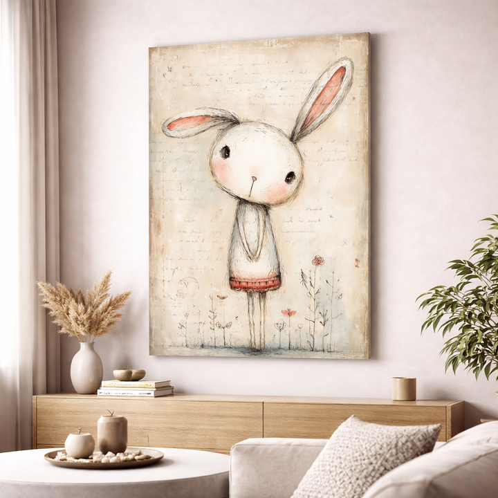 Whimsical Bunny Canvas Art