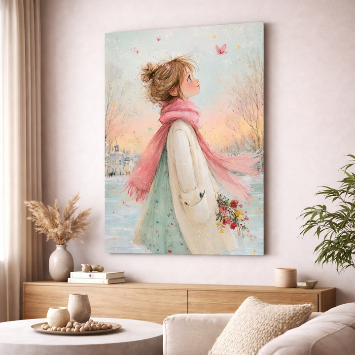 Dreamy Winter Girl Canvas Art