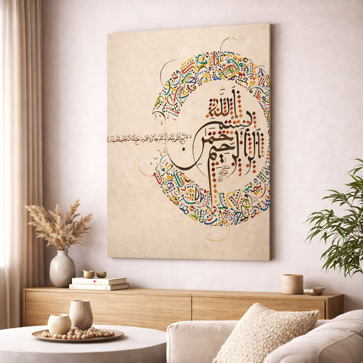 Bismillah Calligraphy Canvas Art
