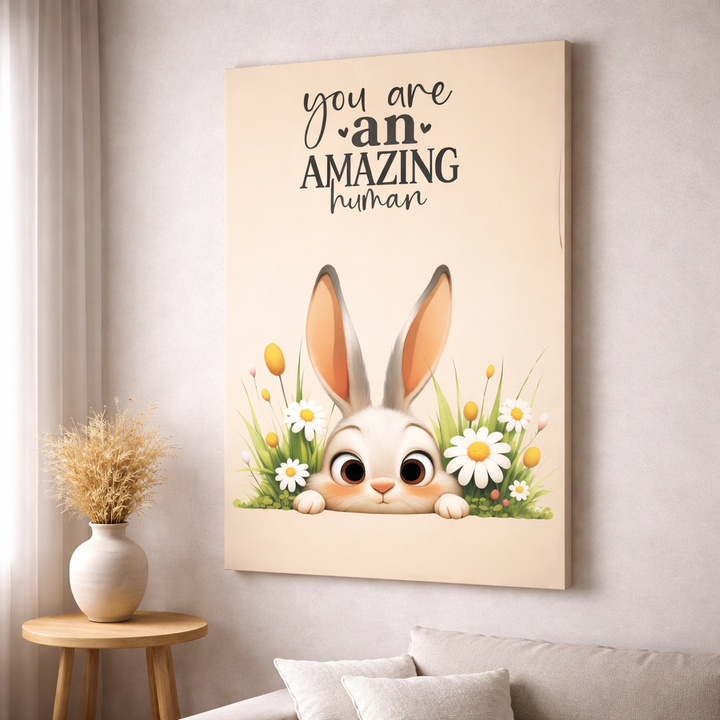 You Are an Amazing Human Bunny Canvas