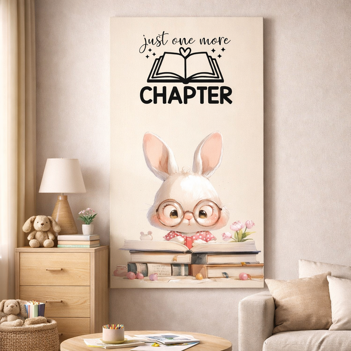 Just One More Chapter Bunny Canvas