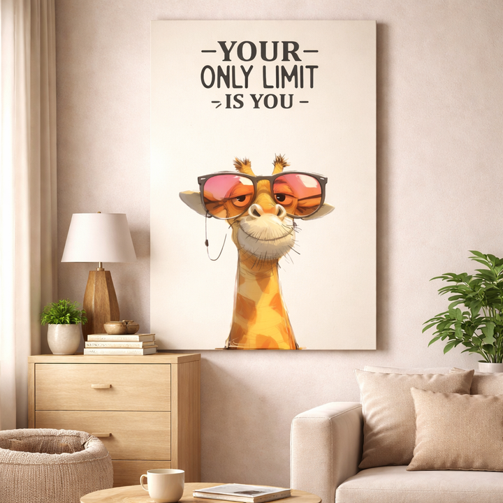 Your Only Limit Is You â€“ Motivational Giraffe Canvas