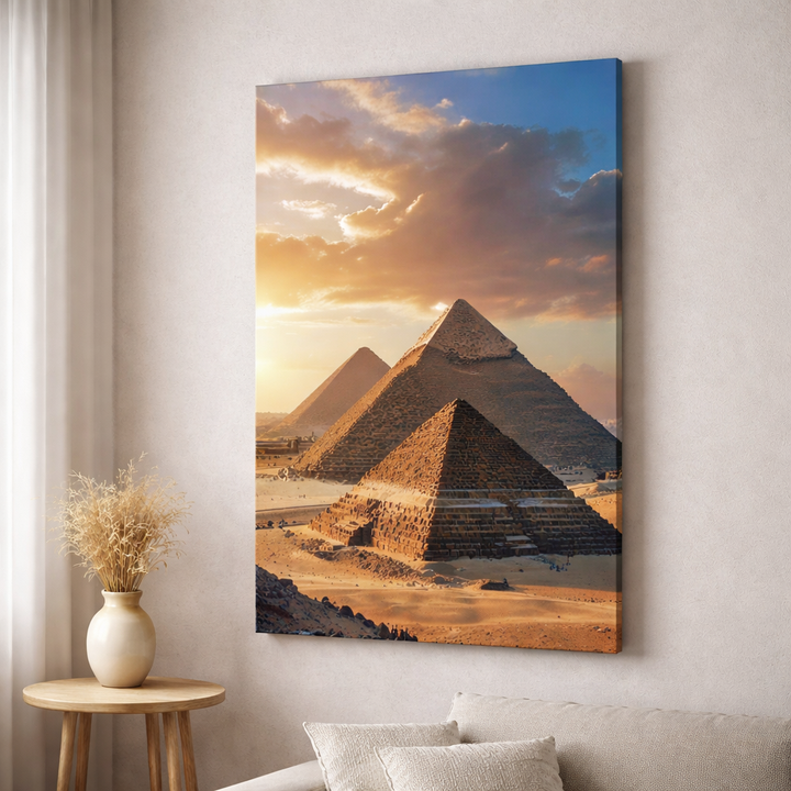 Great Pyramids of Giza Sunset Canvas Wall Art