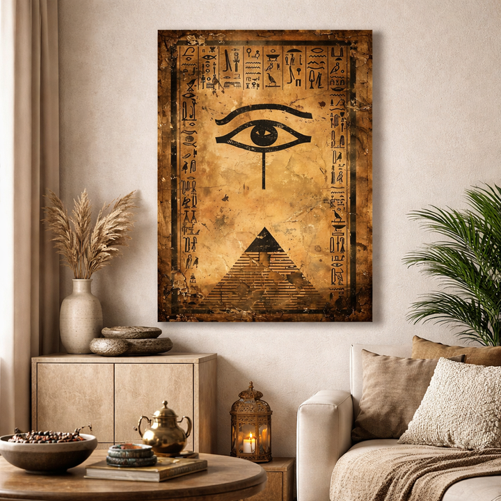 Eye of Horus & Pyramid Egyptian Canvas Wall Art