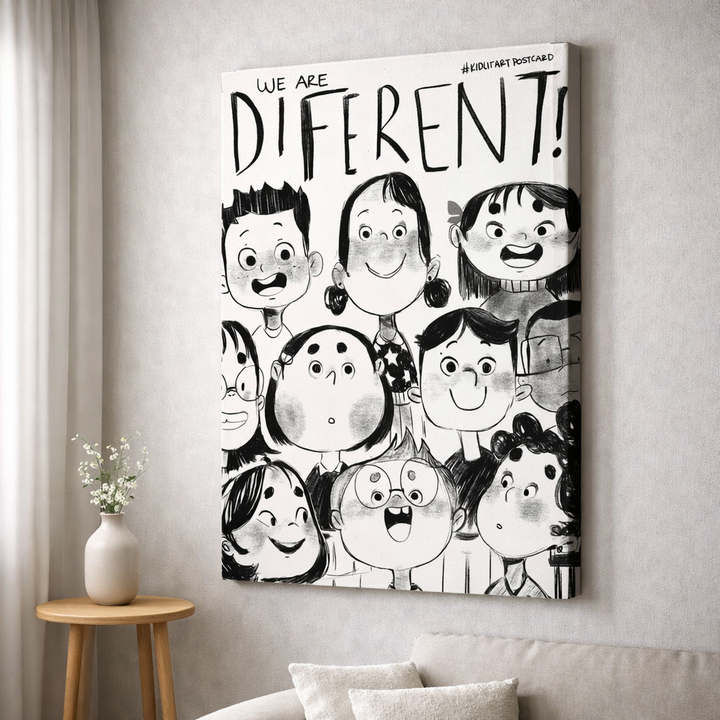 We Are Different Kids Canvas Wall Art