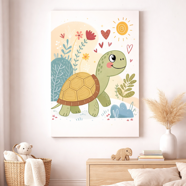 Cute Turtle Nursery Canvas