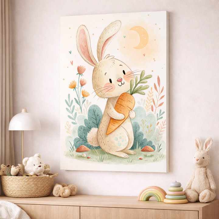 Cute Bunny Nursery Wall Canvas