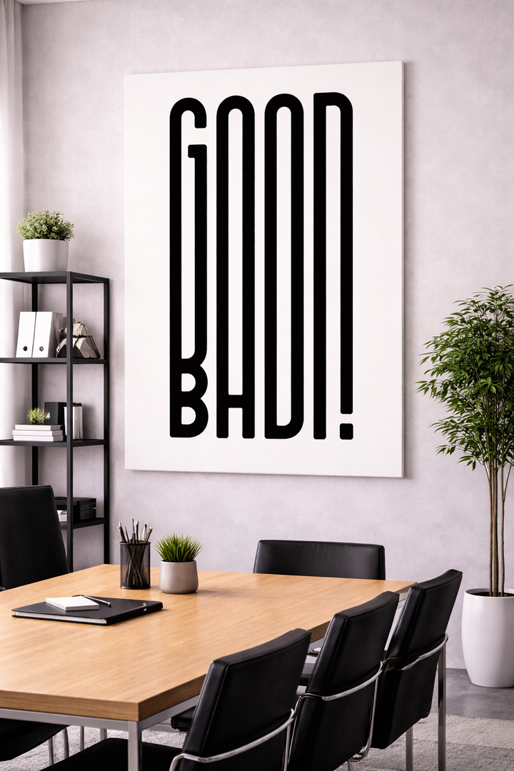 Good Bold Vertical Typography Canvas