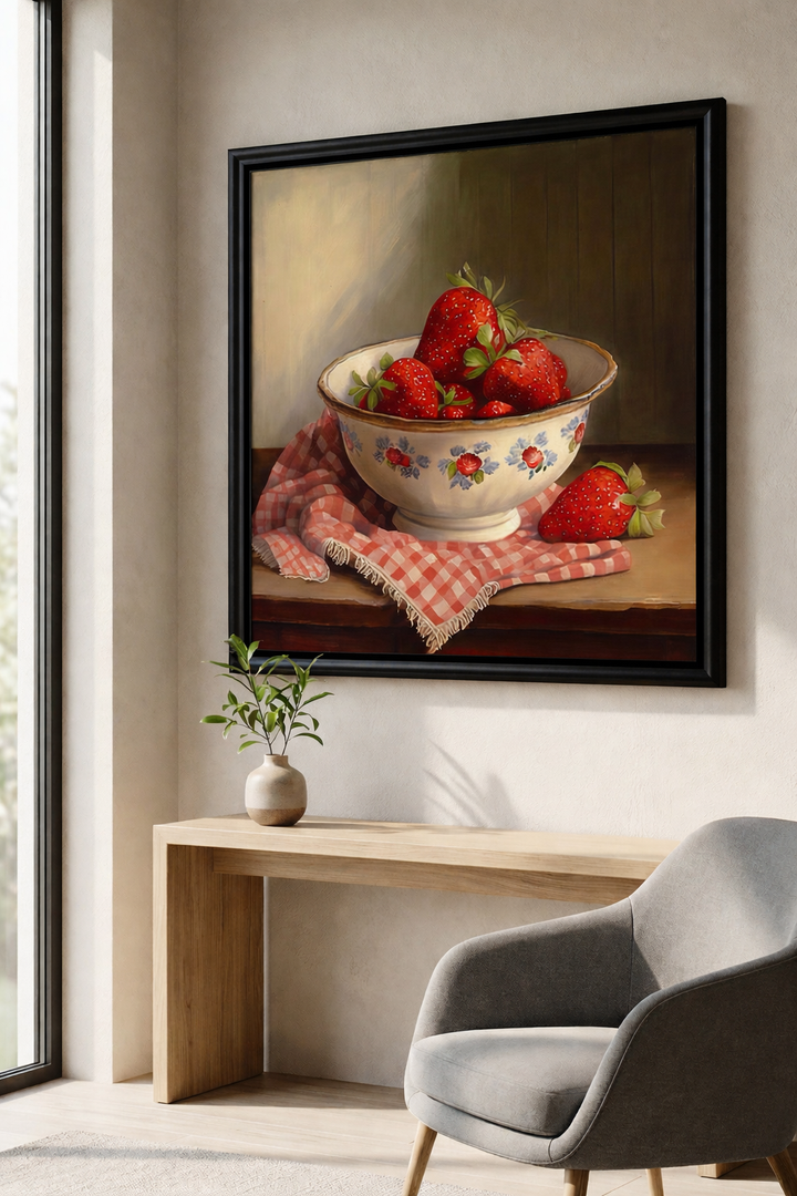 Strawberries Still Life Framed Art