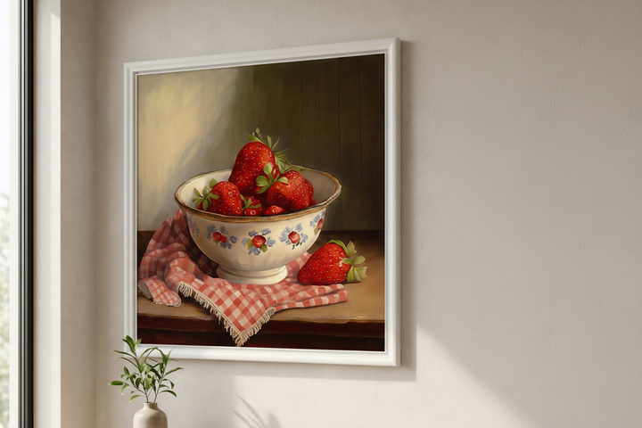 Strawberries Still Life Canvas Art