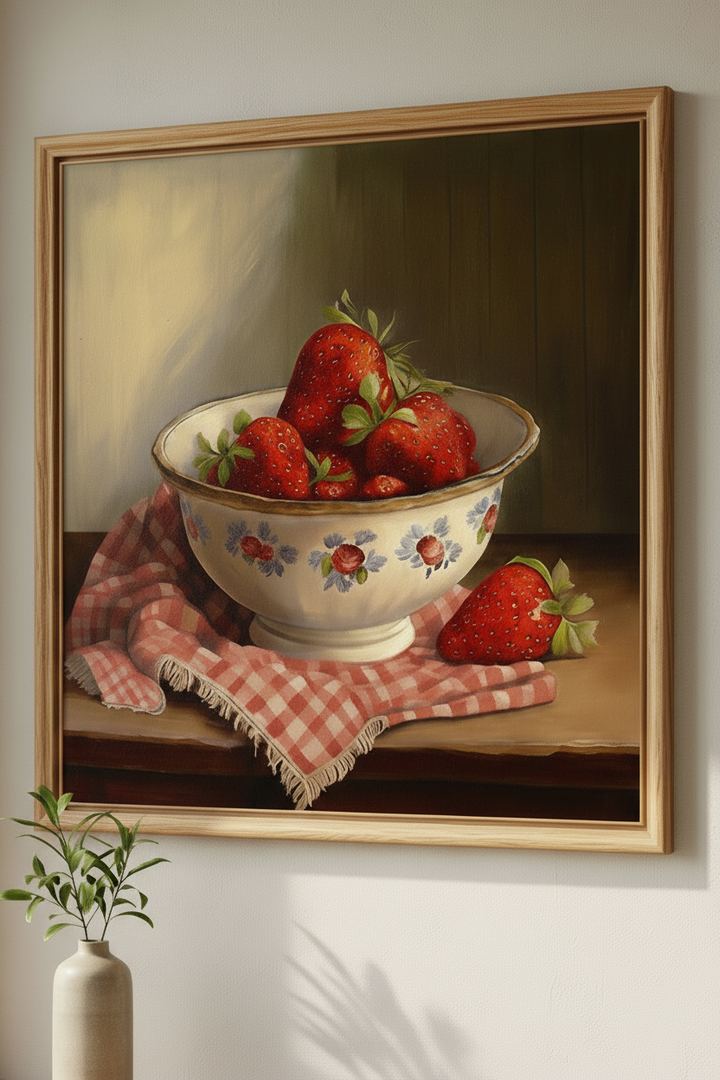 Strawberries Still Life Canvas Art