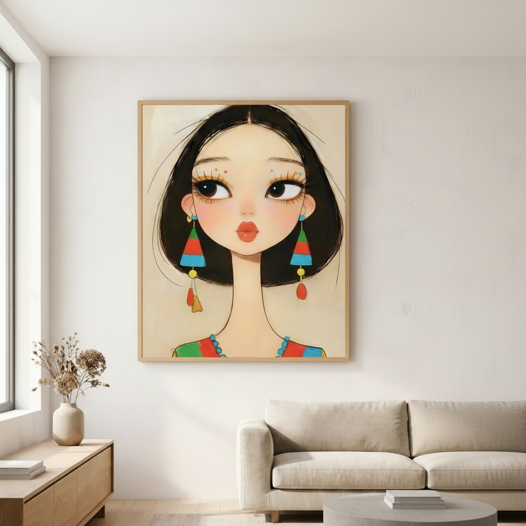 Boho Girl Portrait Canvas