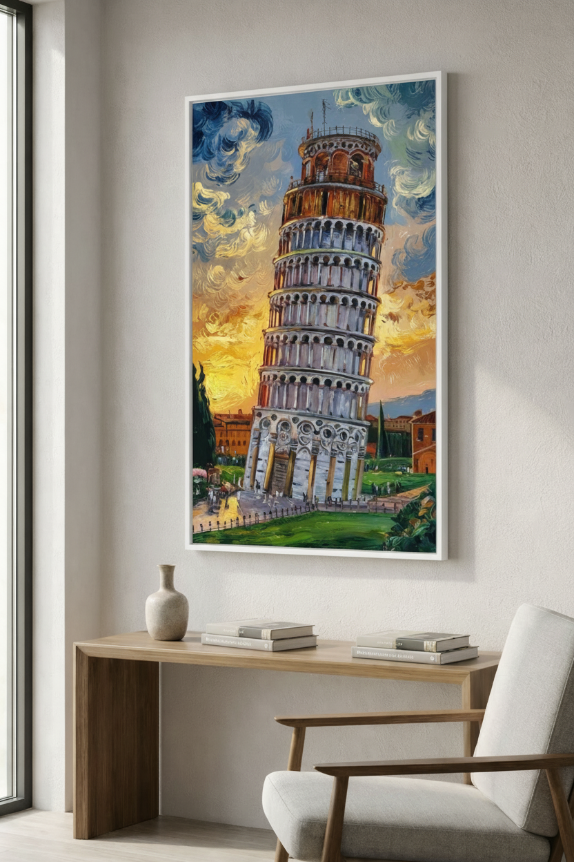 Leaning Tower of Pisa Canvas Wall Art