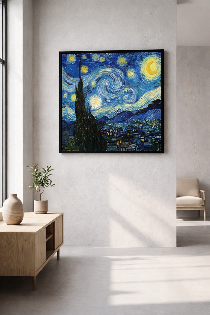 Starry Night Inspired Framed Wall Art