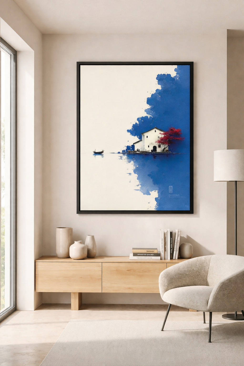 Lakeside House Reflection Canvas