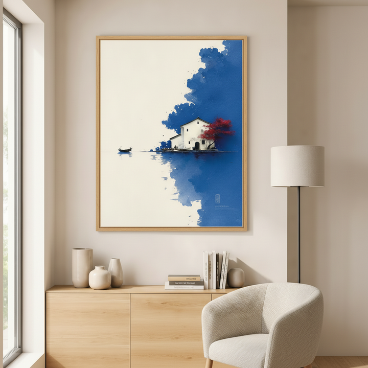Lakeside House Reflection Canvas