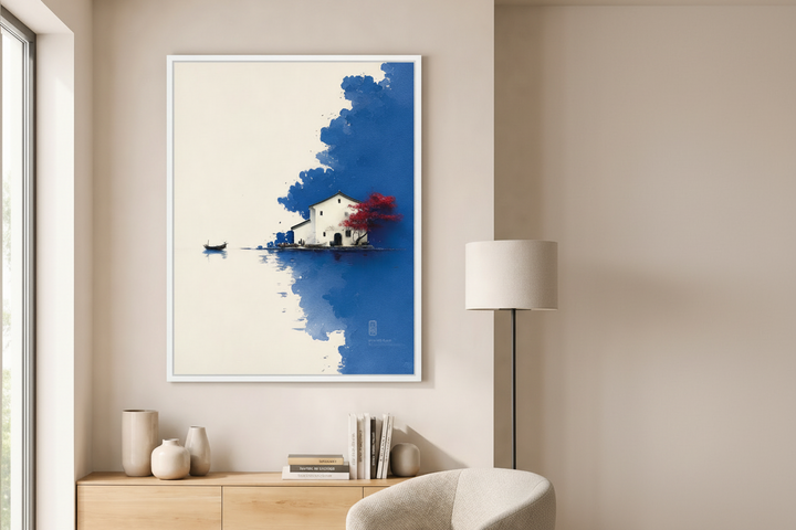 Lakeside House Reflection Canvas