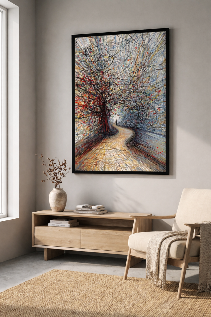 Abstract Journey Path Framed