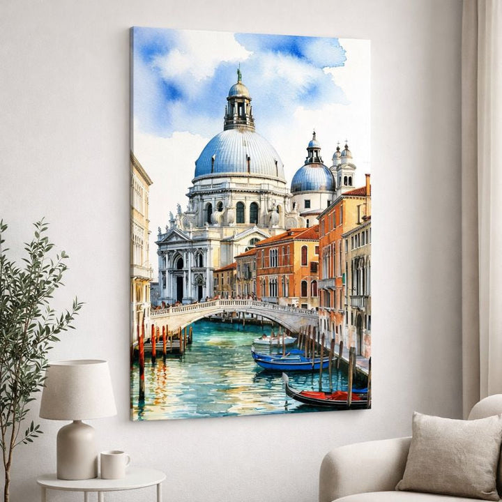 Venice Grand Canal Watercolor Canvas Art