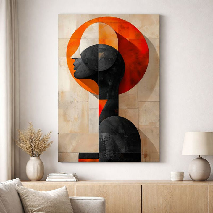 Abstract Female Silhouette Canvas Art