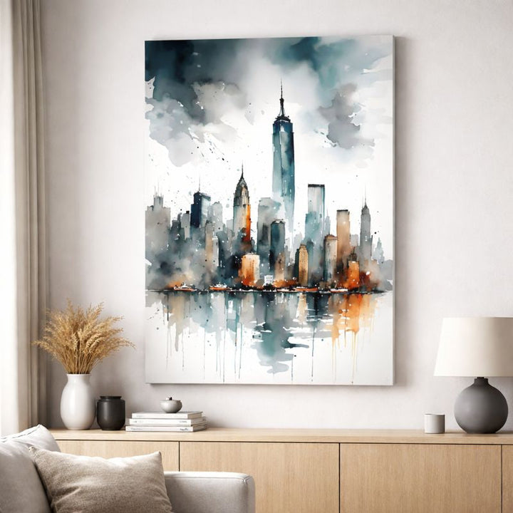 Abstract City Skyline Canvas Art