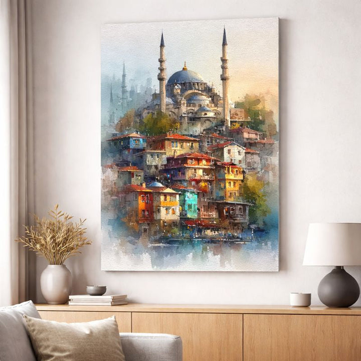 Istanbul Mosque Cityscape Canvas Art