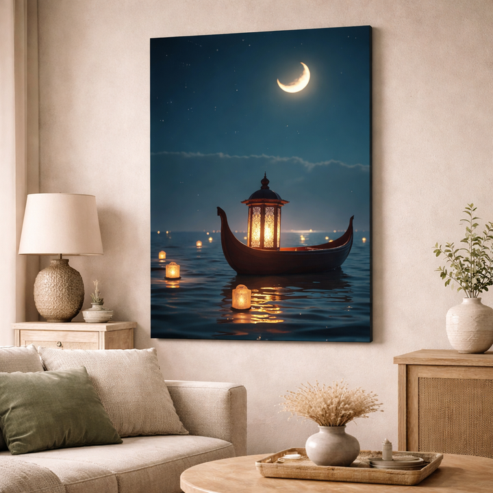 Moonlit Lantern Voyage Canvas