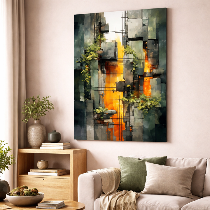 Industrial Abstract Vertical Canvas