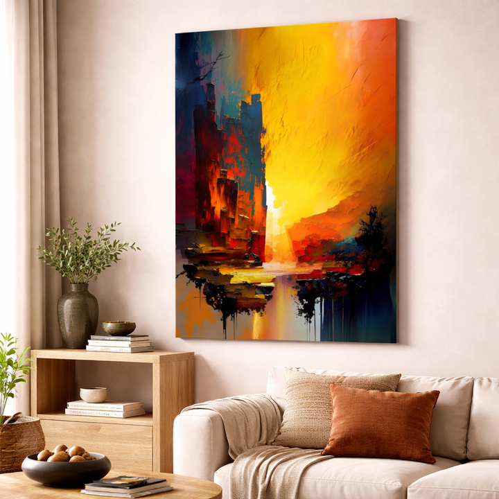 Abstract Sunset Reflection Canvas