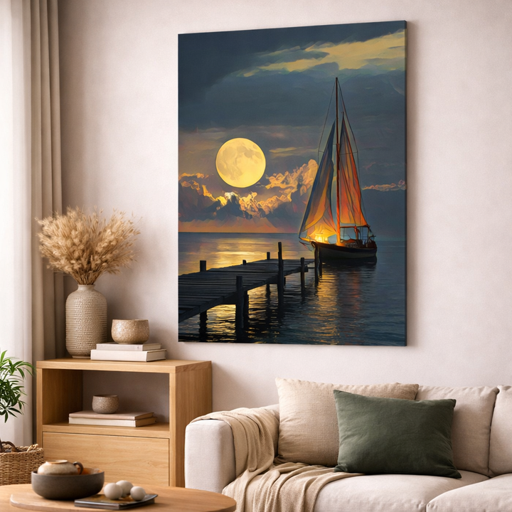 Moonlit Sail Canvas