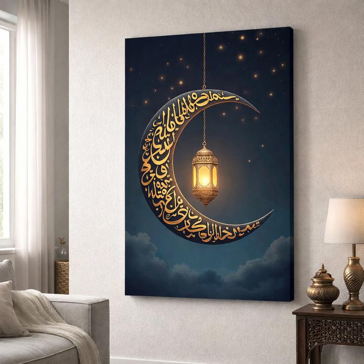 Ramadan Crescent Light Canvas