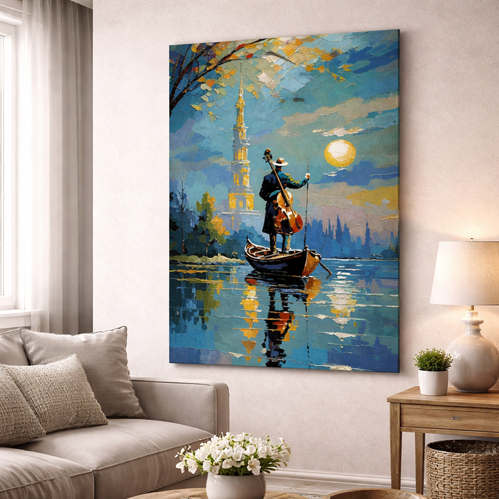 Moonlit Musician Canvas