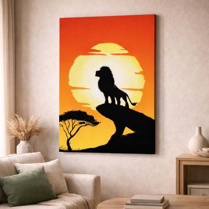 Majestic Lion Sunset Canvas