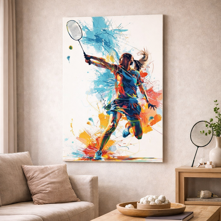Badminton Player Canvas