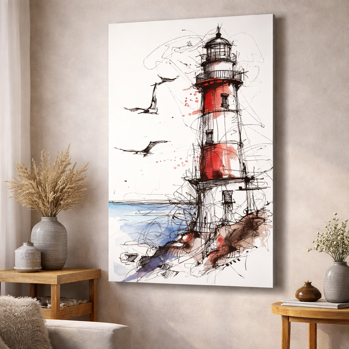 Sketch Lighthouse Canvas