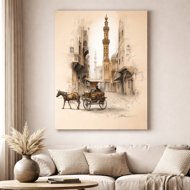 Historic Cairo Street Canvas