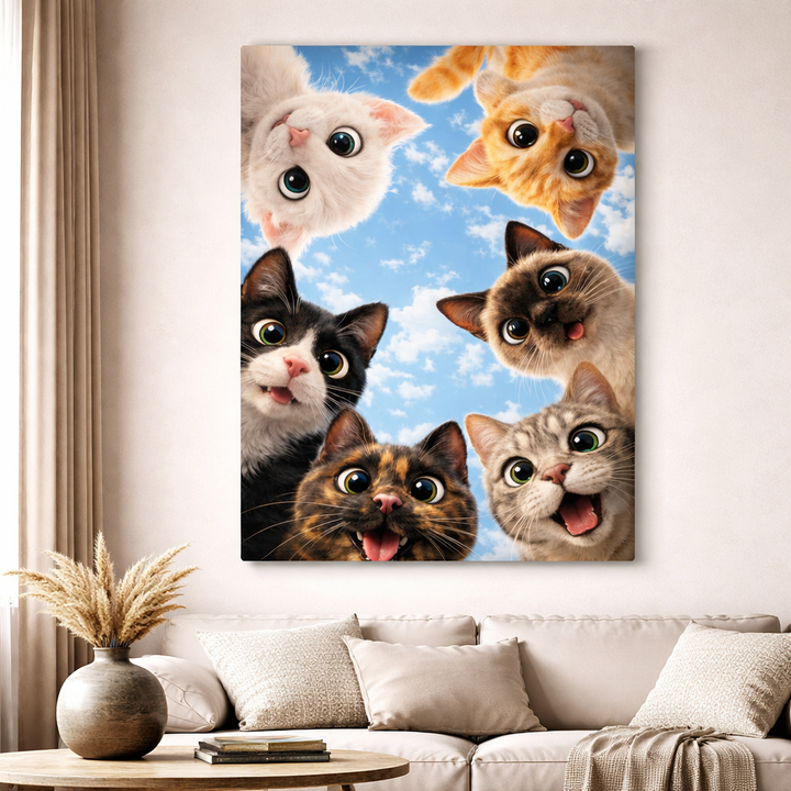 Cute Cats Group Canvas
