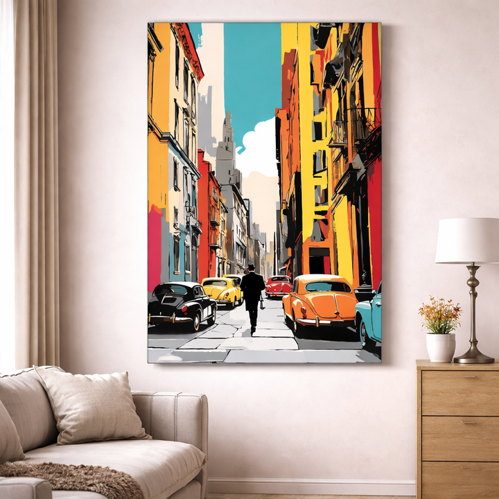 Colorful European Street Canvas