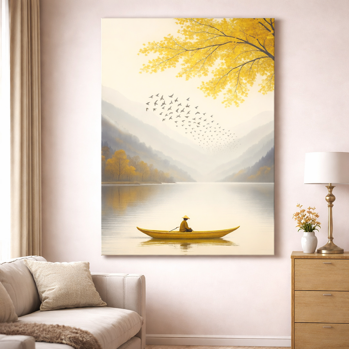 Peaceful Lake Boat Canvas