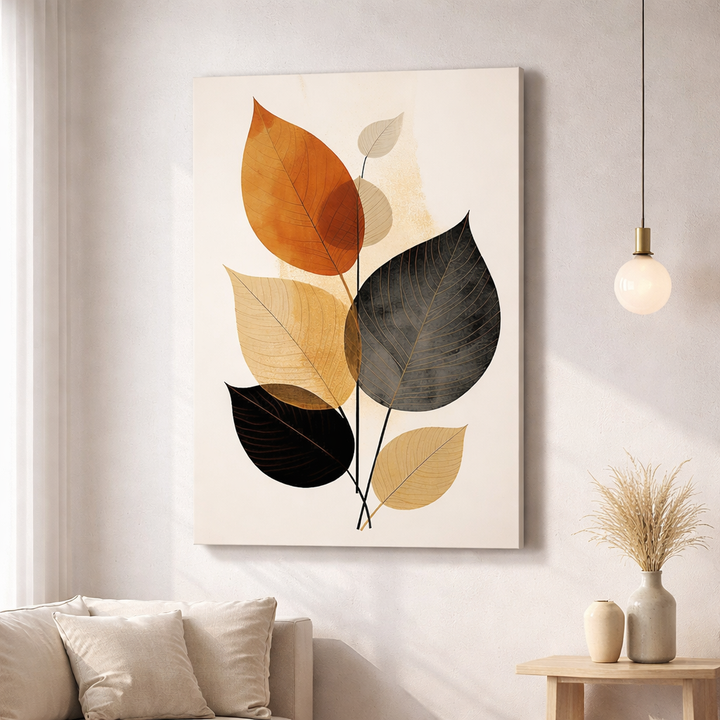 Minimal Botanical Leaves Canvas
